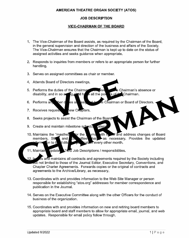 ATOS Board & Officers Job Descriptions